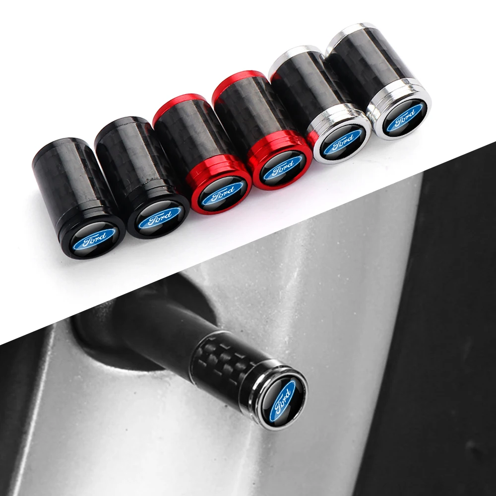 4Pcs Car Metal Wheel Tire Valve Stem Air Caps Auto Refit For Ford Mustang Focus 2 3 4 Mondeo Fiesta ecosport Kuga Fusion Ghia