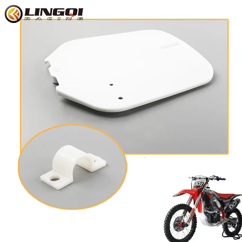 LINGQI Enduro Motorbike Number Plate White Plastic Front Name Panel For CRF50 Motorcycle BSE Style Pit Dirt Bike Motocross