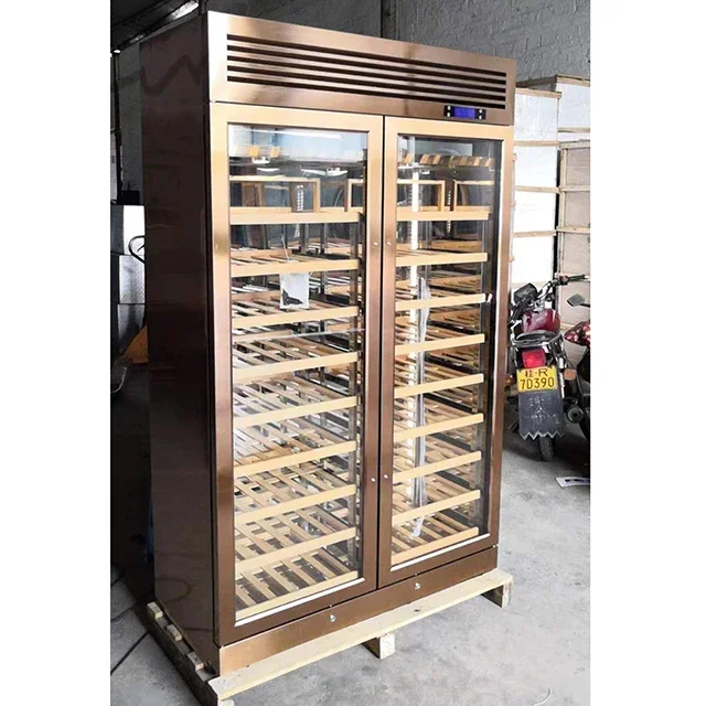 Gabinete enfriador de vino 200 botellas refrigerador de vino completo de acero inoxidable 304 comercial