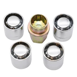 4pcs Nuts +1 Key Chrome Locking Nuts Anti theft Security Car Wheel Locking Nuts M12x1.5 Wheel Locks Lug Nuts for Honda for Acura