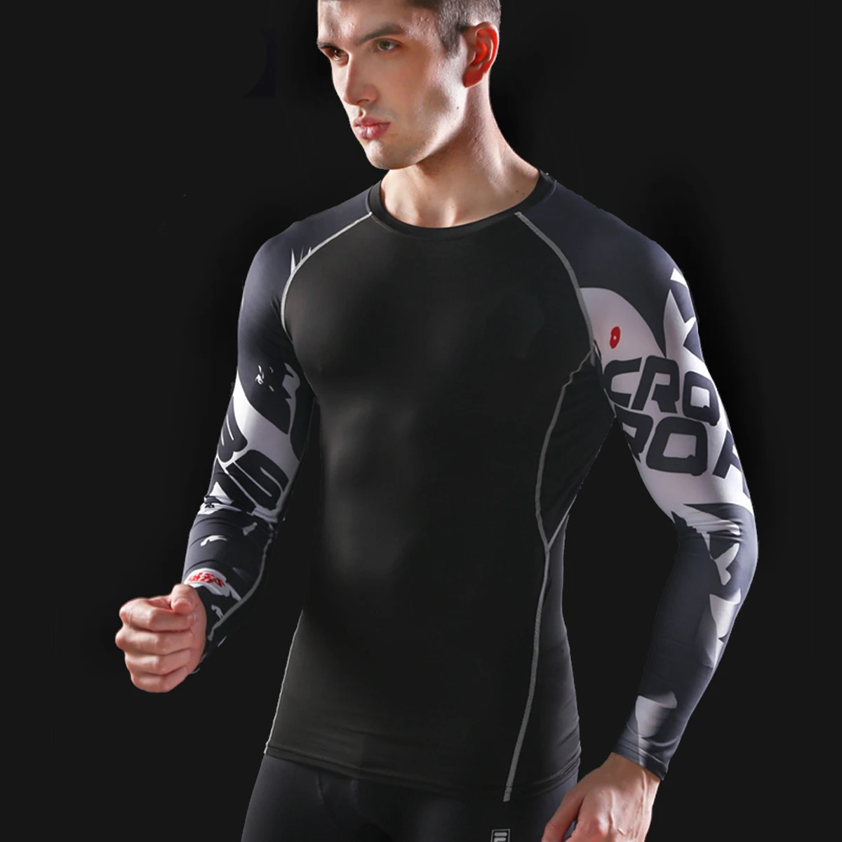 Men Compression Long sleeve Breathable Quick Dry T Shirts Bodybuilding Weight lifting Base Layer Fitness Tight Tops T-shirt