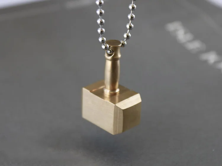 1 Piece Brass Mini  Hammer Charm Pendant Keychain Pendant