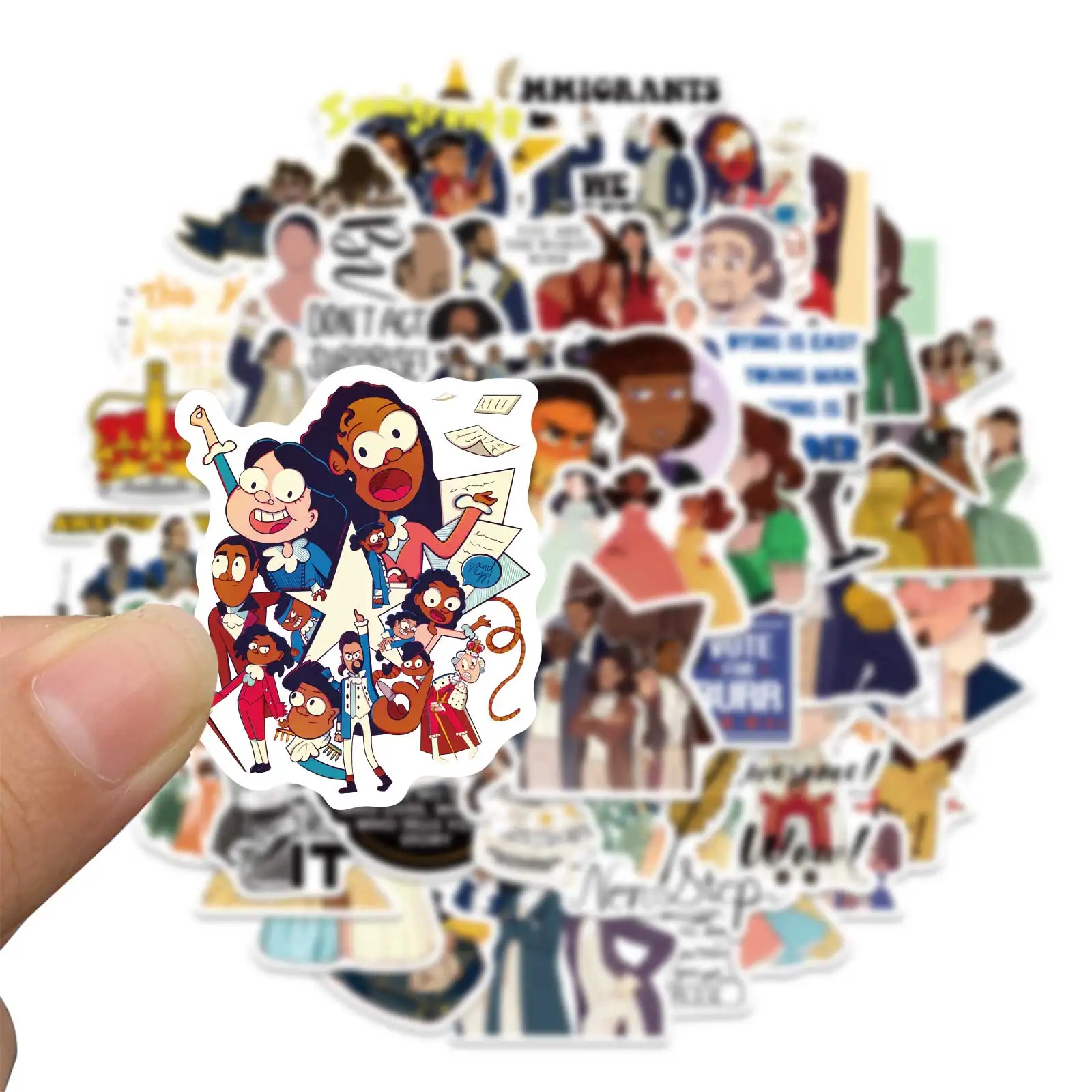 50PCS Hamilton Musical play Stickers Lable For Car Motorcycles Children's toys Decal Luggage Skateboards Computer