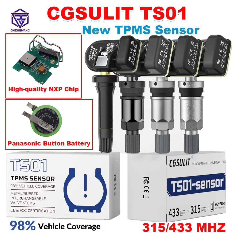 

New CGSULIT TS01 TPMS Sensor Programmer Tool for NXP Chip For Panasonic Battery 315/433MHZ Car Tire Pressure Monitoring System