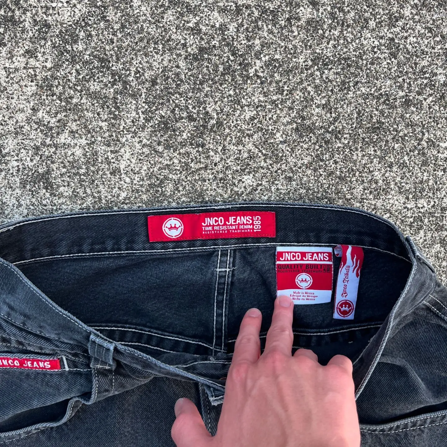 Harajuku celana jins kaki lebar pria, celana Denim kasual Hip Hop JNCO Drop Shipping Y2K, celana jins kaki lebar, pakaian jalanan baru