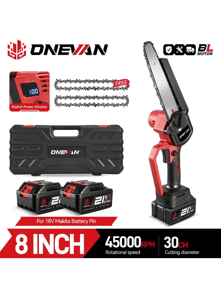 Makita – scie électrique sans fil de 8 pouces, scie à chaîne électrique à huile, affichage numérique, outil électrique pour le travail du bois, broche de batterie 18V