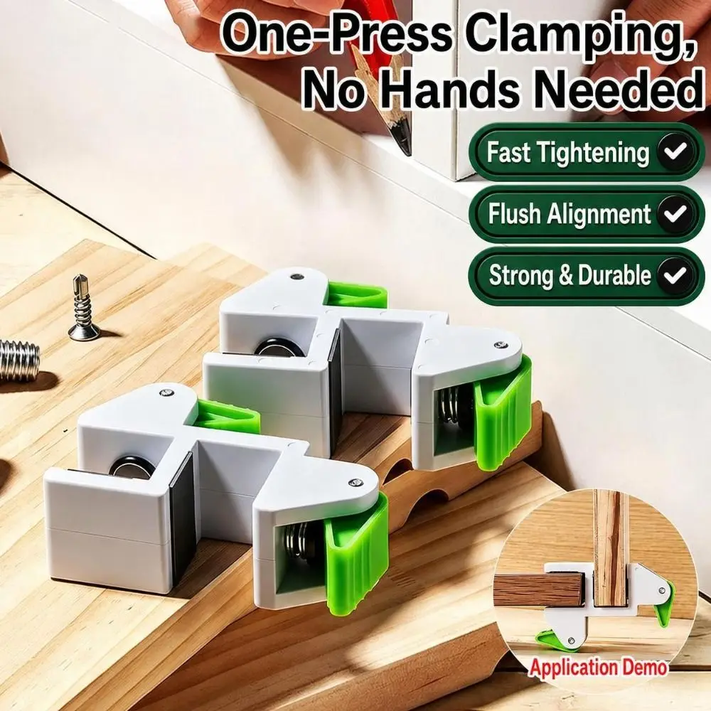 One-Touch Press Cabinet Filler Marker Quick Clamp Adjustable Quick Installation Drawer Fixing Clip Dual-Use Hands-Free