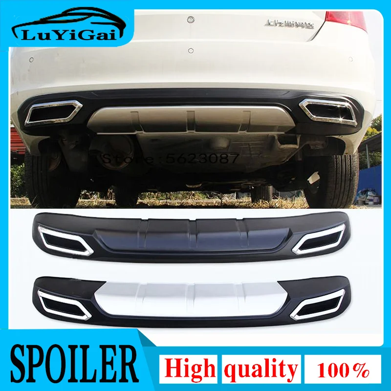 

High Quality ABS Black Rear Bumper Lip Trunk Spoiler Rear Diffuser Protector With Hole Car Styling For Skoda Rapid 2013-2017