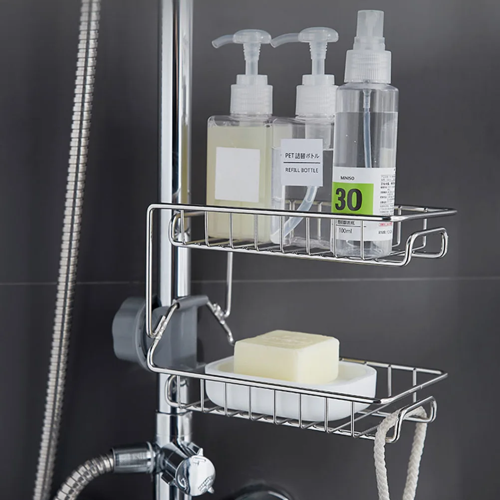 

Faucet Storage Rack Sponge Holder Kitchen Sink Stainless Steel Plastic RustProof NoDrill