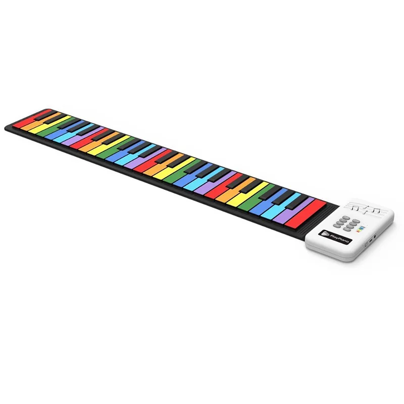 

49-клавишное мини-пианино, красочные силиконовые портативные складные электронные клавиатуры, орган для детей, начинающих, музыкальные инструменты