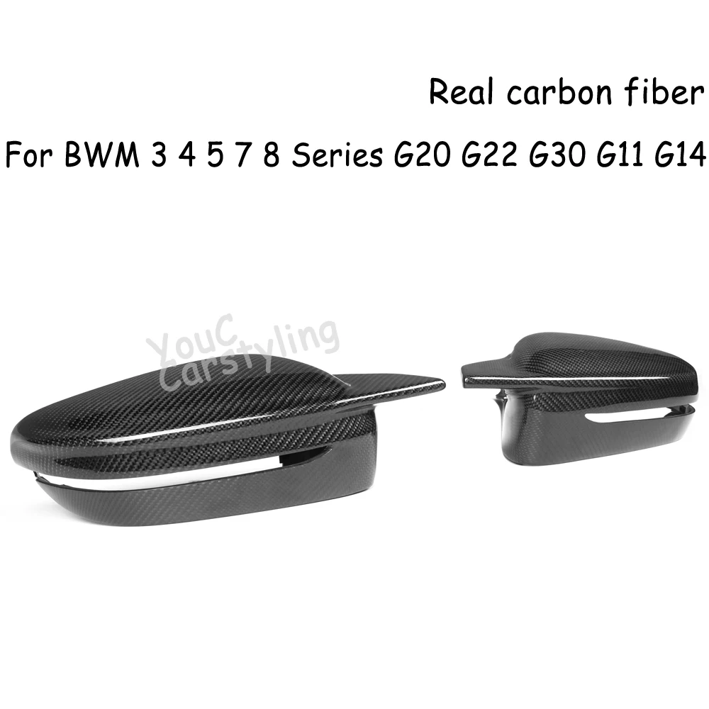 

G20 Side Door Mirror Cover Mirror Caps Carbon Fiber Replacement For BMW 3 Series G20 G21 G28 G30 G22 G11 G14 G15 Black Color