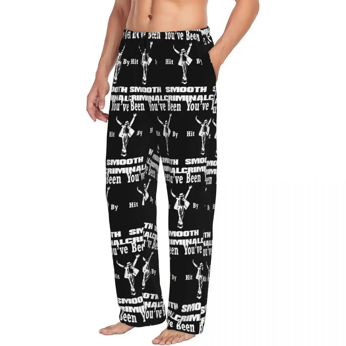 Custom Vintage MJ Smooth Criminal Michael Jackson Men Pajama Pants Lounge Sleep Sleepwear Bottoms with Pockets