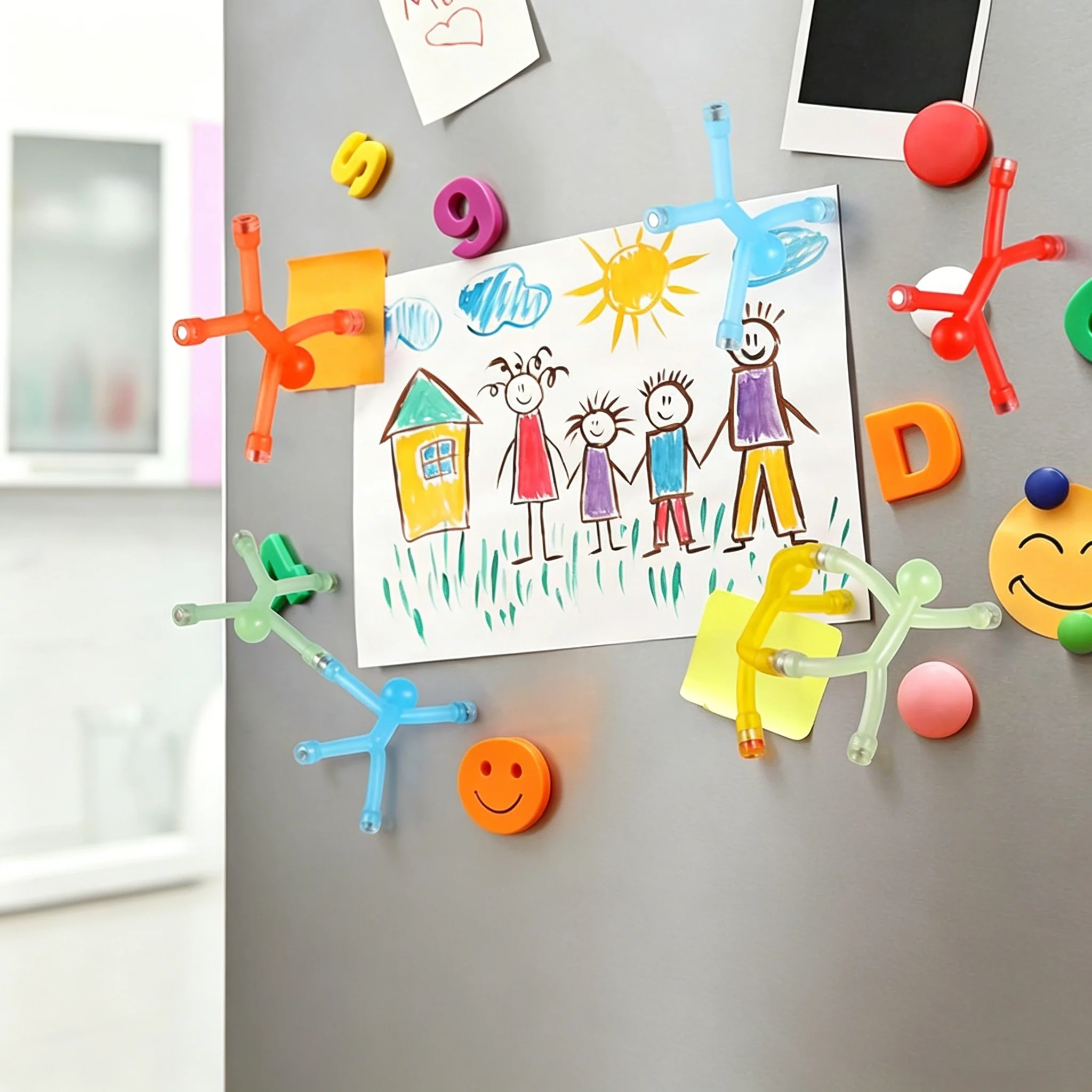 10Pcs Colorful Fridge Magnets Cute Mini Man Flexible Magnetic Sticker Magnet People for Refrigerator DIY Hook Home Office Decor