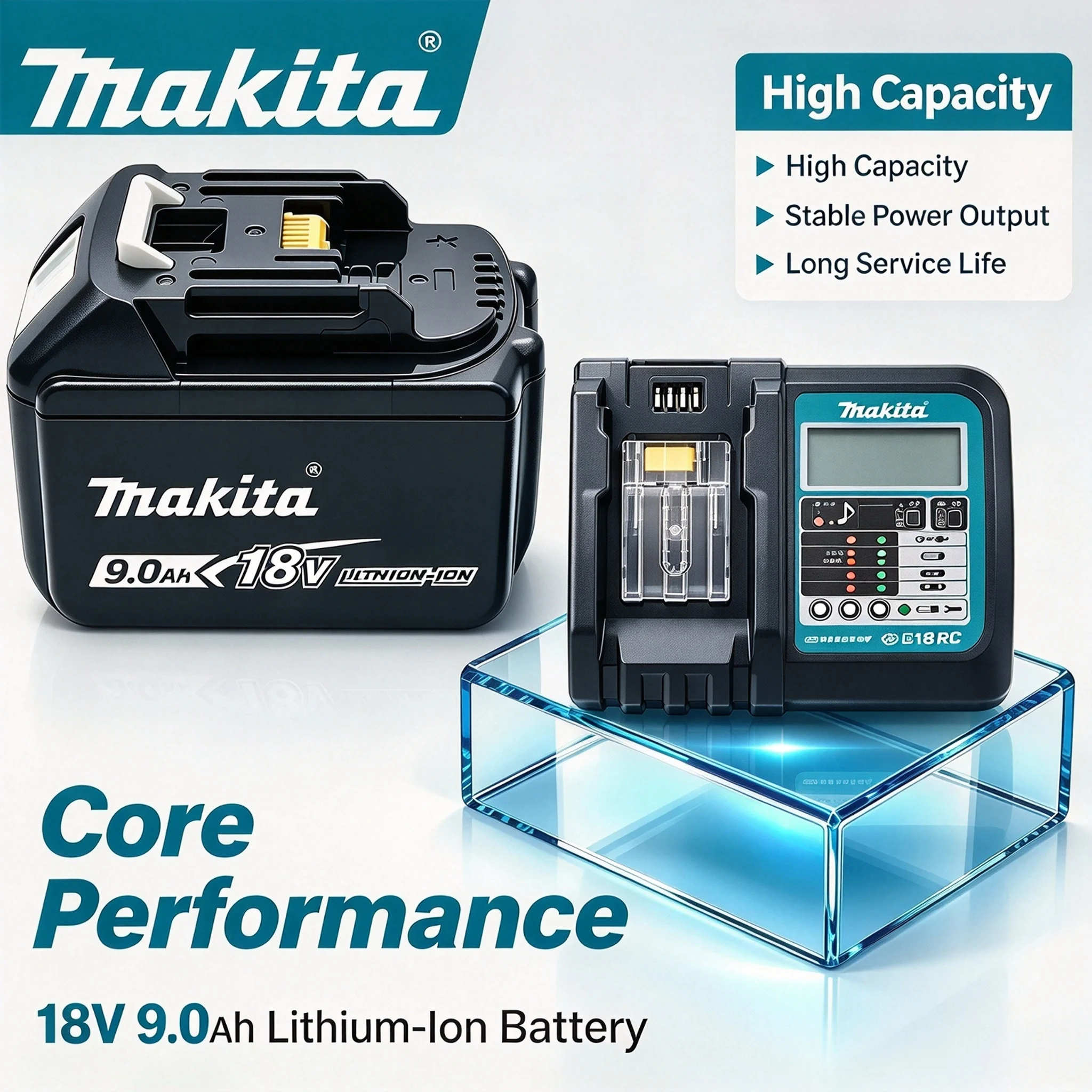 Makita LED Smart Charger Digital Display Lithium‑ion Battery Charger Multi‑Protection for Makita 14.4V‑18V BL Series Batteries