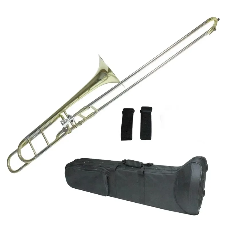 OEM Tenor Trombone JYTB506 Brass Musical Instrument with Gold Tuning Slide Bb/F Key