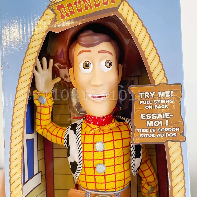 

Original Disney Toy Anime Figures Story 4 Talking Woody Buzz Jessie Rex Model Dolls Action Figurines Collection Christmas Toy