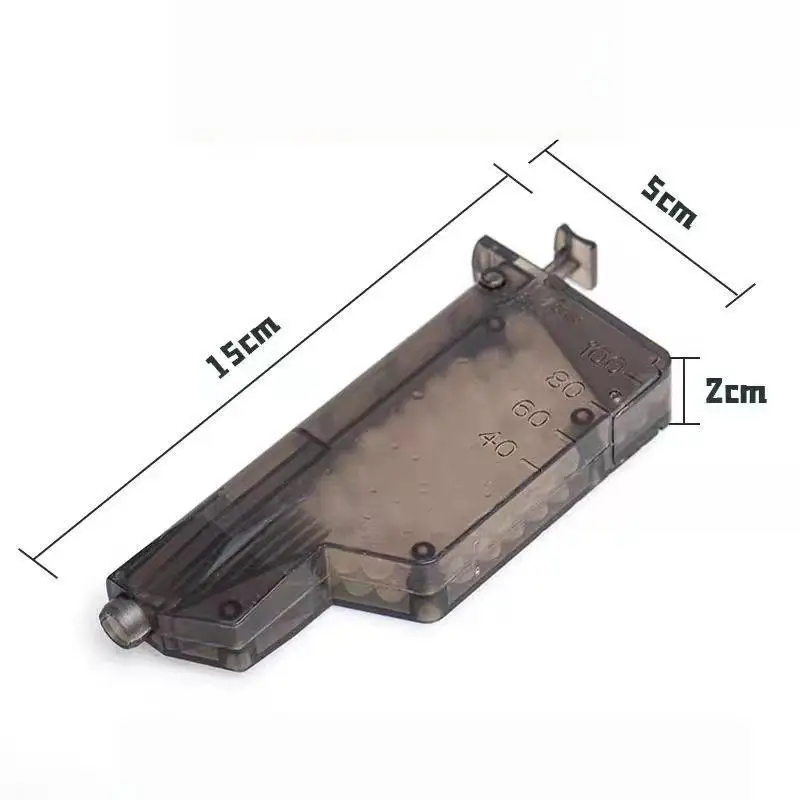 2Pcs 7-8mm Water Gel Ball Magazines 100rd Soft Bullet Gun Accessories Speed Loader Quick Transparent Airsoft Loader Children Toy