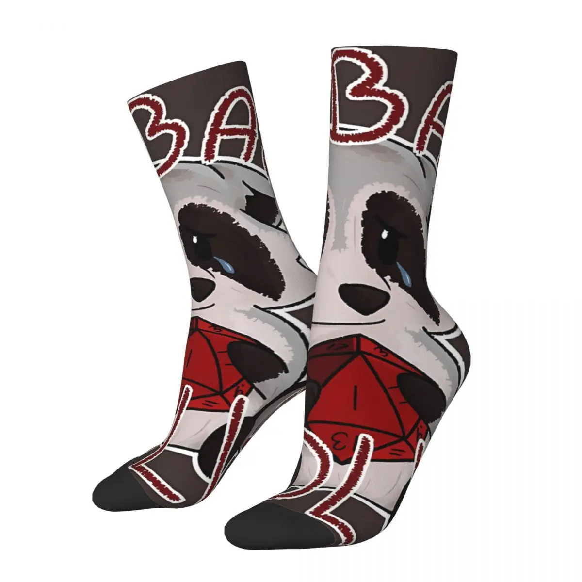 

Funny Happy Sock for Men Gets Garbage Rolls Vintage Raccoon Quality Pattern Printed Crew Sock Seamless Gift