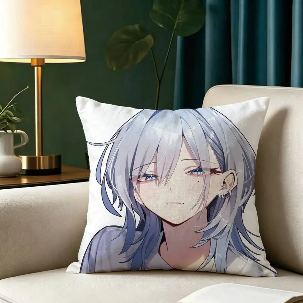 Haimiya Senpai Wa Kowakute Kawaii Square Double-Sided printed Pillow Case Bedroom Bedside Pillow Sofa Cushion Cover
