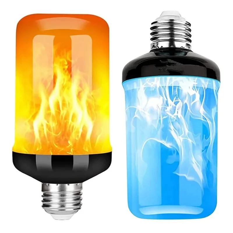 

4 Modes Flame Effect Decorative Bulb LED Dynamic Flame Blue Light E27 Creative Corn Bulb Flame simulation effect Night light