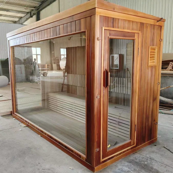 Wholesale Outdoor Large Size Sauna Cabin House With Glass Window Custom Sauna