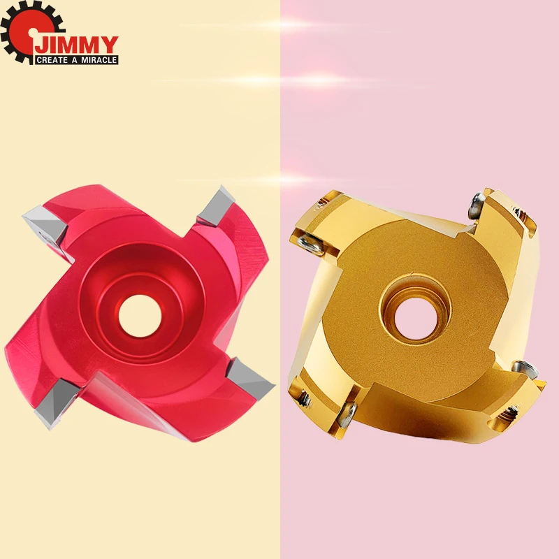 JIMMY 400R CNC Indexable Milling Cutter Head Right Angle KM12 45 Degree 1604 High Gloss Surface Milling Tool for Aluminum