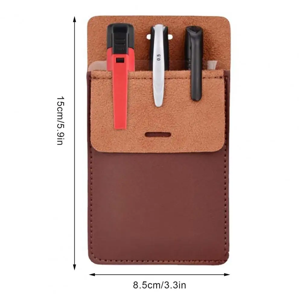 مقلمة الصدر مقلمة مصنوعة يدويًا معطف المختبر وحقيبة تخزين القلم منظم للوازم المكتبية المدرسية من جلد البولي يوريثان للقمصان