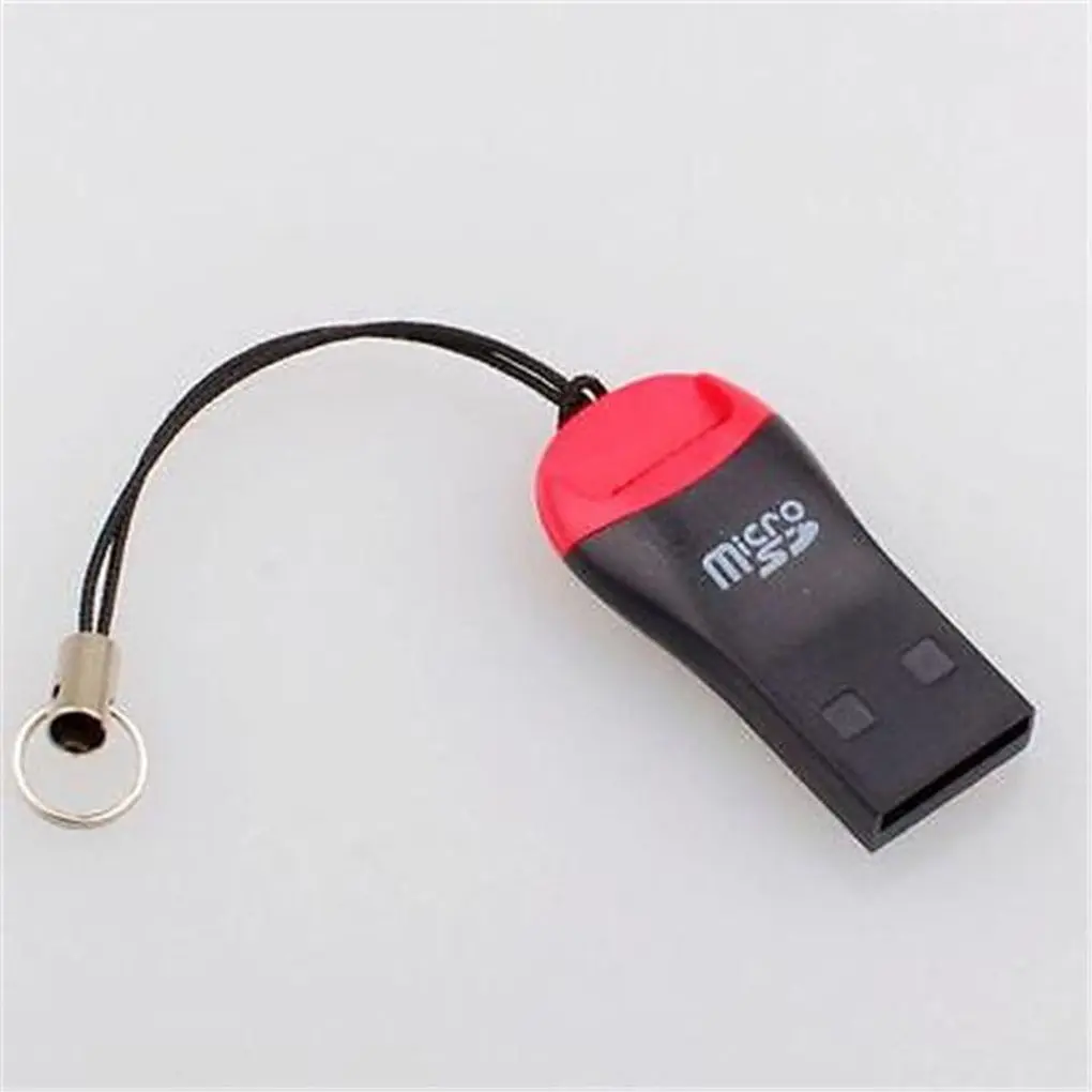 Mini Lanyard Memory Card Reader Adapters To USB 2.0 Adapter Replacement for Micro SD TF Card