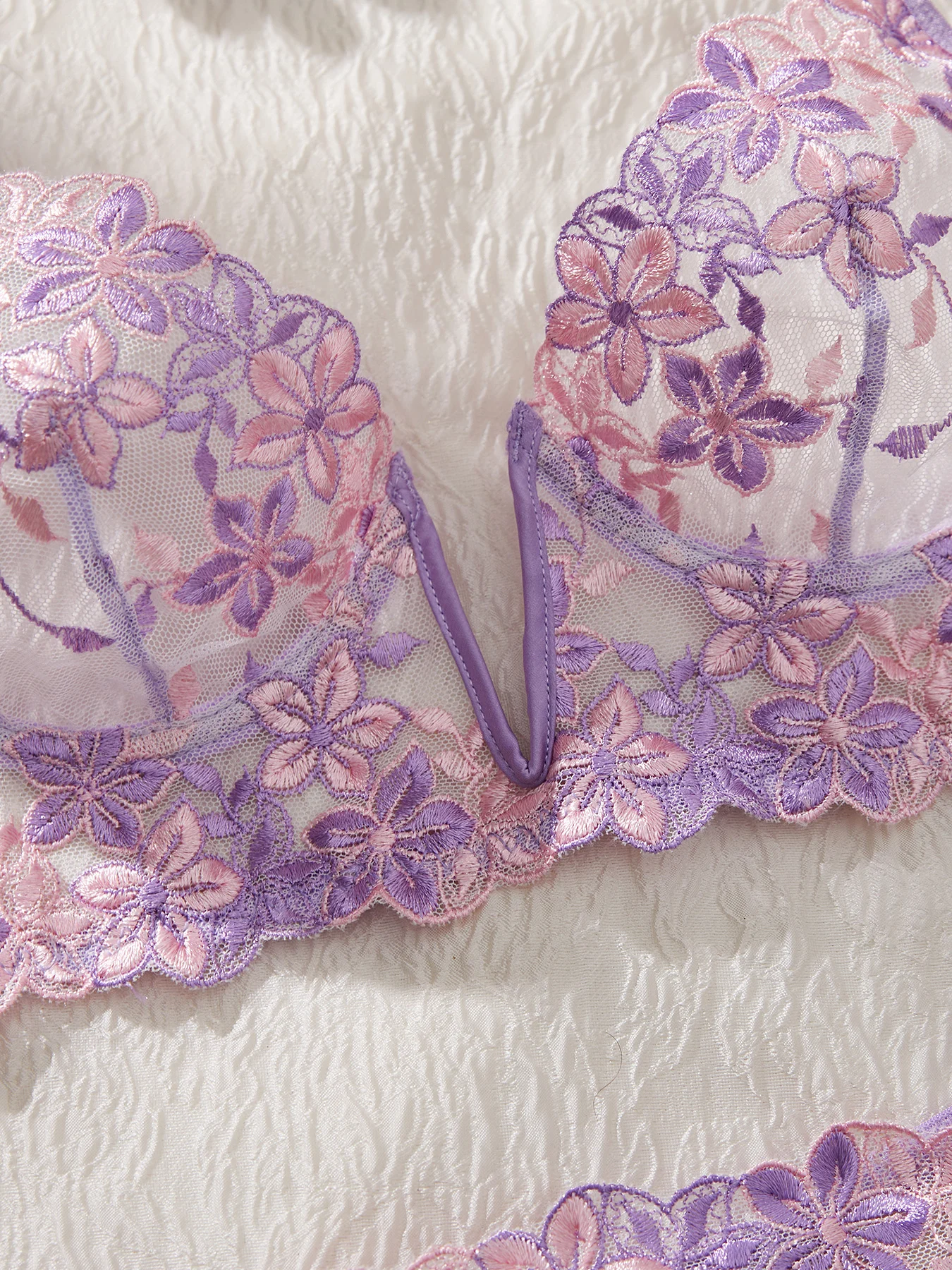 The temptation of Valentine's Eve light purple Danube group ladies sexy lingerie bra women's suit image 3