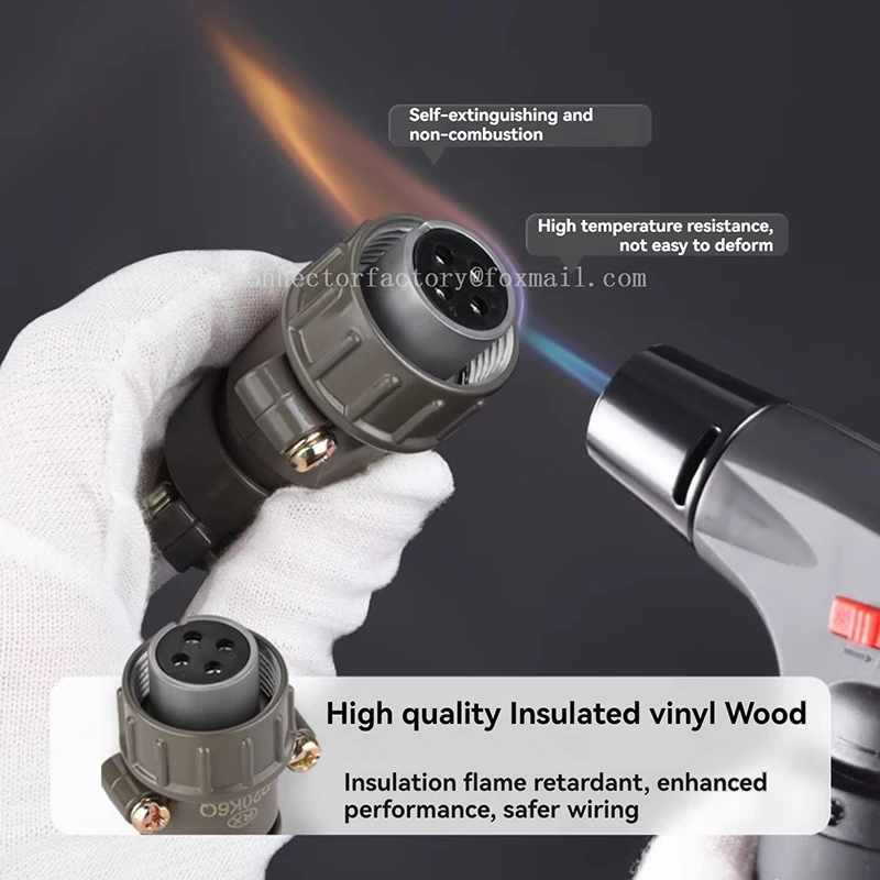 Spina e presa industriale serie P48 Connettori maschio e femmina per aviazione curvi con aggancio a 9 core da 20-26 pin