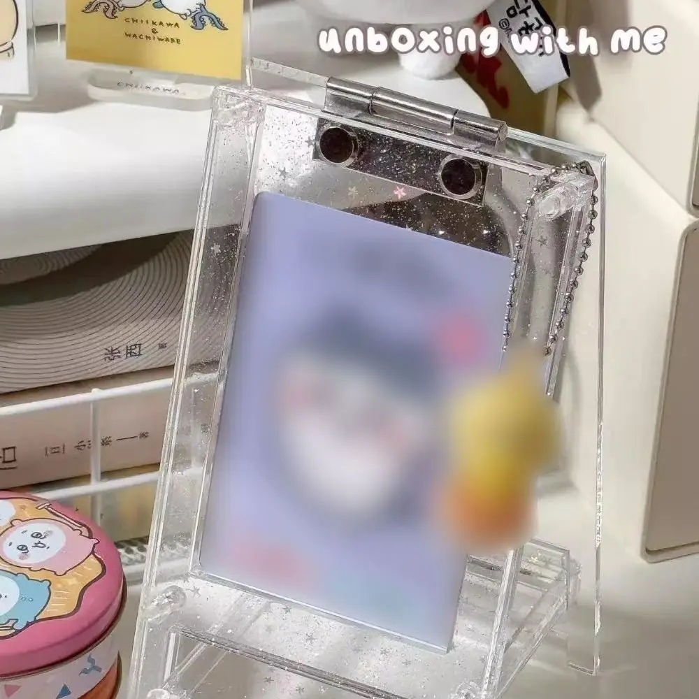 Clear HD Photocard Holder Free Standing 3 Inch Card Acrylic Card Sleeves Frame Easy Assembly Ornament