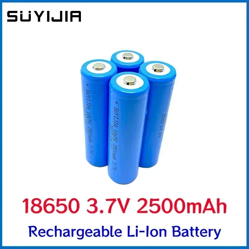 1-10pcs 3.7V 2500mah pointed rechargeable lithium-ion battery 18650 power battery 20A discharge suitable flashlight LED lights