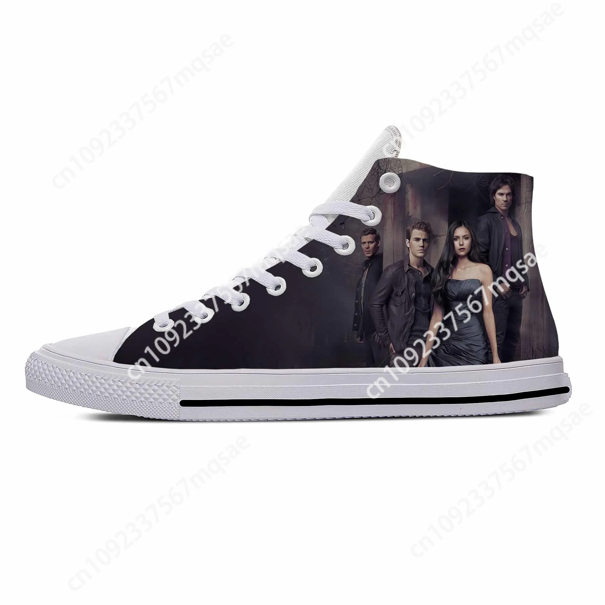 Anime Cartoon The Vampire Diaries Damon Salvatore Casual Shoes Breathable Men Women Sneakers High Top Lightweight Board Shoes