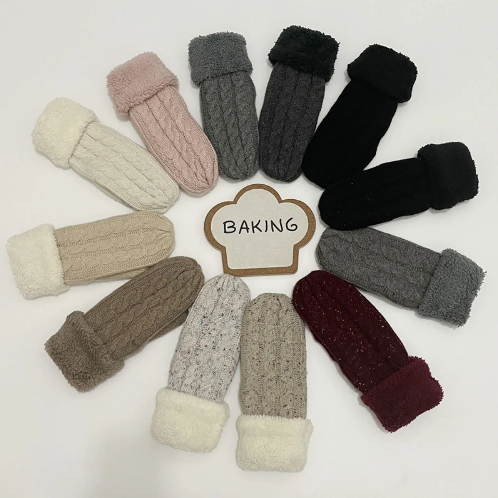 

Новые осенние и зимние перчатки с сенсорным экраном. Увеличенные мужские и женские противоскользящие и морозостойкие вязаные перчатки для езды на велосипеде на открытом воздухе.