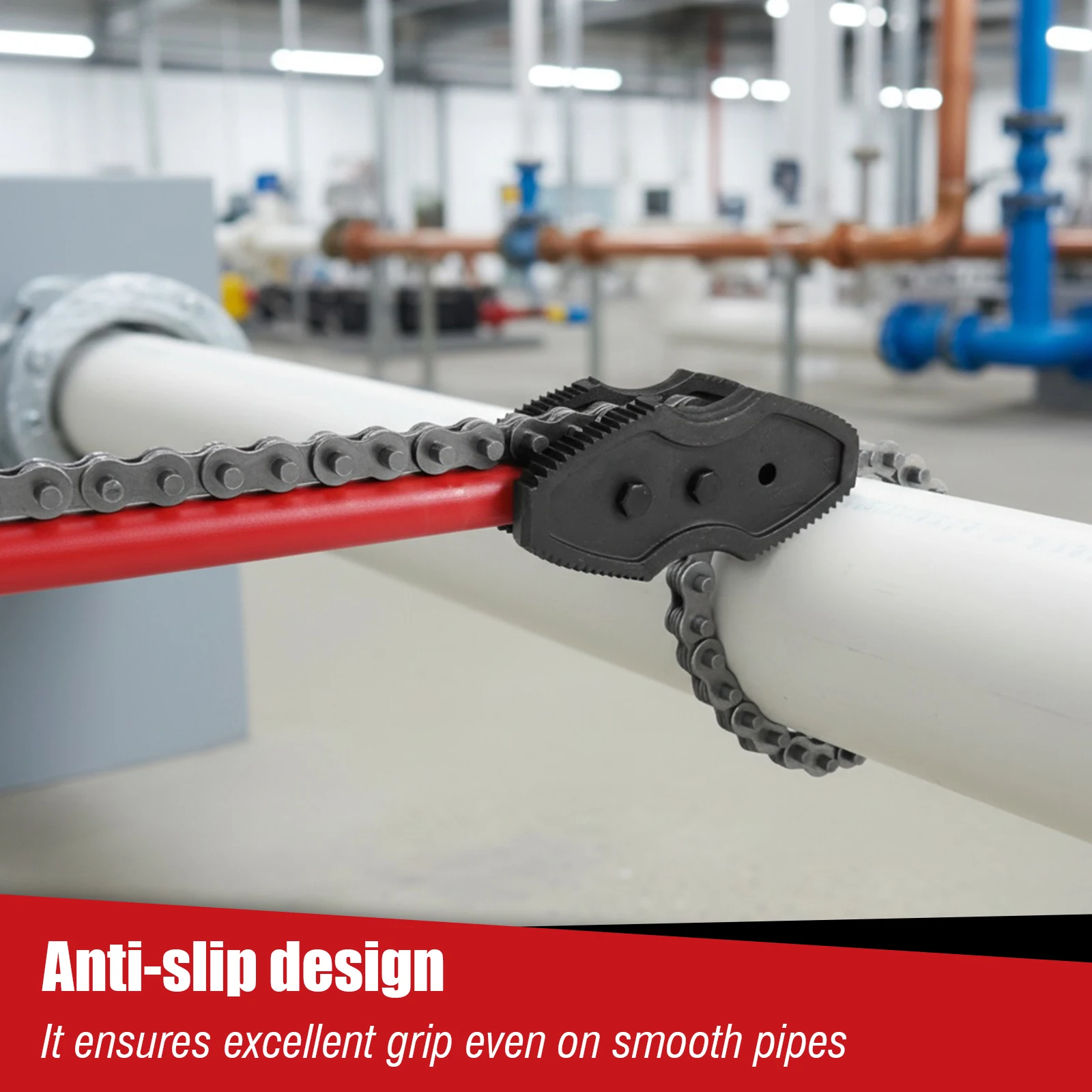 

64-дюймовые цепные клещи-ключ для тяжелых условий эксплуатации, регулируемые, подходят для труб диаметром 2-12 дюймов, с цепью длиной 56,7 дюймов, для полуприцепов