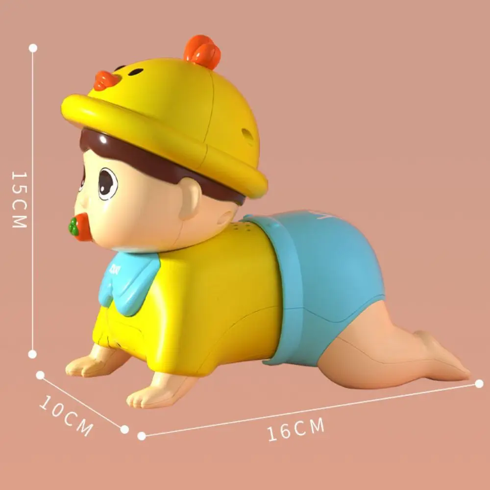 Learns To Crawl Music Electric Crawling Baby Toys with Sound Big Eyes Learning Crawling Doll Funny Cartoon Electric Walking Duck
