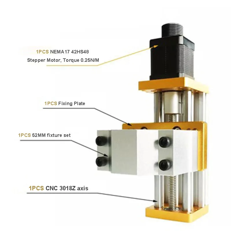 Kit asse Z CNC 60-85MM Macchina per incisione laser a tre assi Modulo morsetto motore Supporto tavolo scorrevole Morsetto mandrino 3018 45/52/65mm