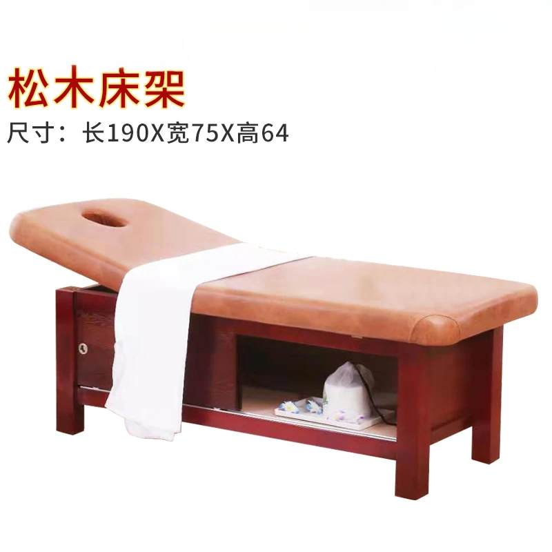 Wooden massage bed with holes for beauty salons, tattoo body bed