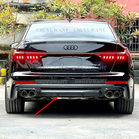 아우디 A6 C8 스탠다드 ABS 리어 범퍼 트렁크 립 스포일러 디퓨저 S6 스타일 2019 2020 2021 2022-2024 (S6 및 S-Line 아님)
