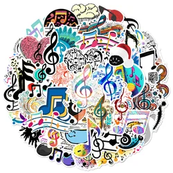 60pcs Aesthetic Music Symbols Graffiti Stickers For Laptop Phone Guitar Suitcase DIY Sticker Retro Scrapbooking Supplies