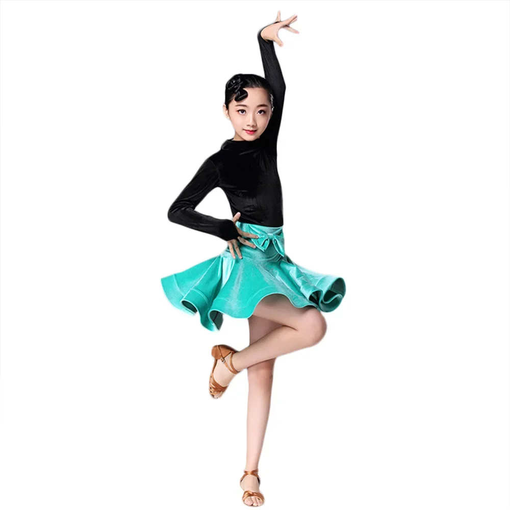 Newest children's Latin dance clothing children's Latin Dance Competition Performance Clothing Latin Dance Practice Clothes