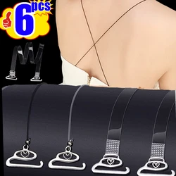 Bras Strap Adjustable Ultra Thin Transparent Invisible Metal Buckle Seamless Non-slip High Elastic Reduce Shoulder Pressure