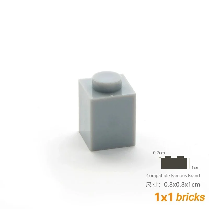 

50g/116Pcs 3005 1x1 Building Block Moc High 1-Hole Color Spare Parts Compatible with Brick DIY Children's Toy Assembly