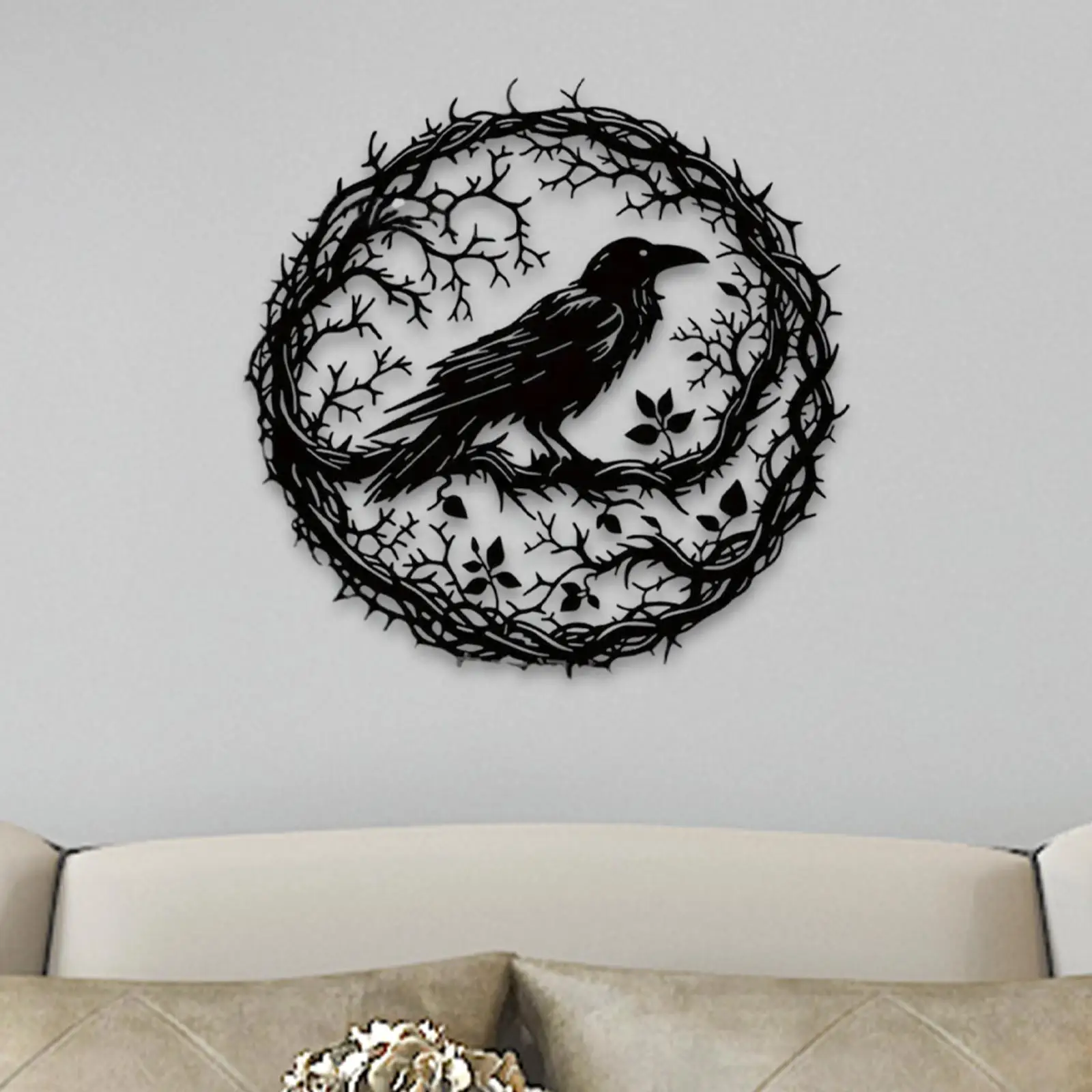 Metal Bird Wall Decoration Artwork Aesthetic Black Decoration Wall Bird Silhouette for Hallway Farmhouse Yard Indoor Balcony