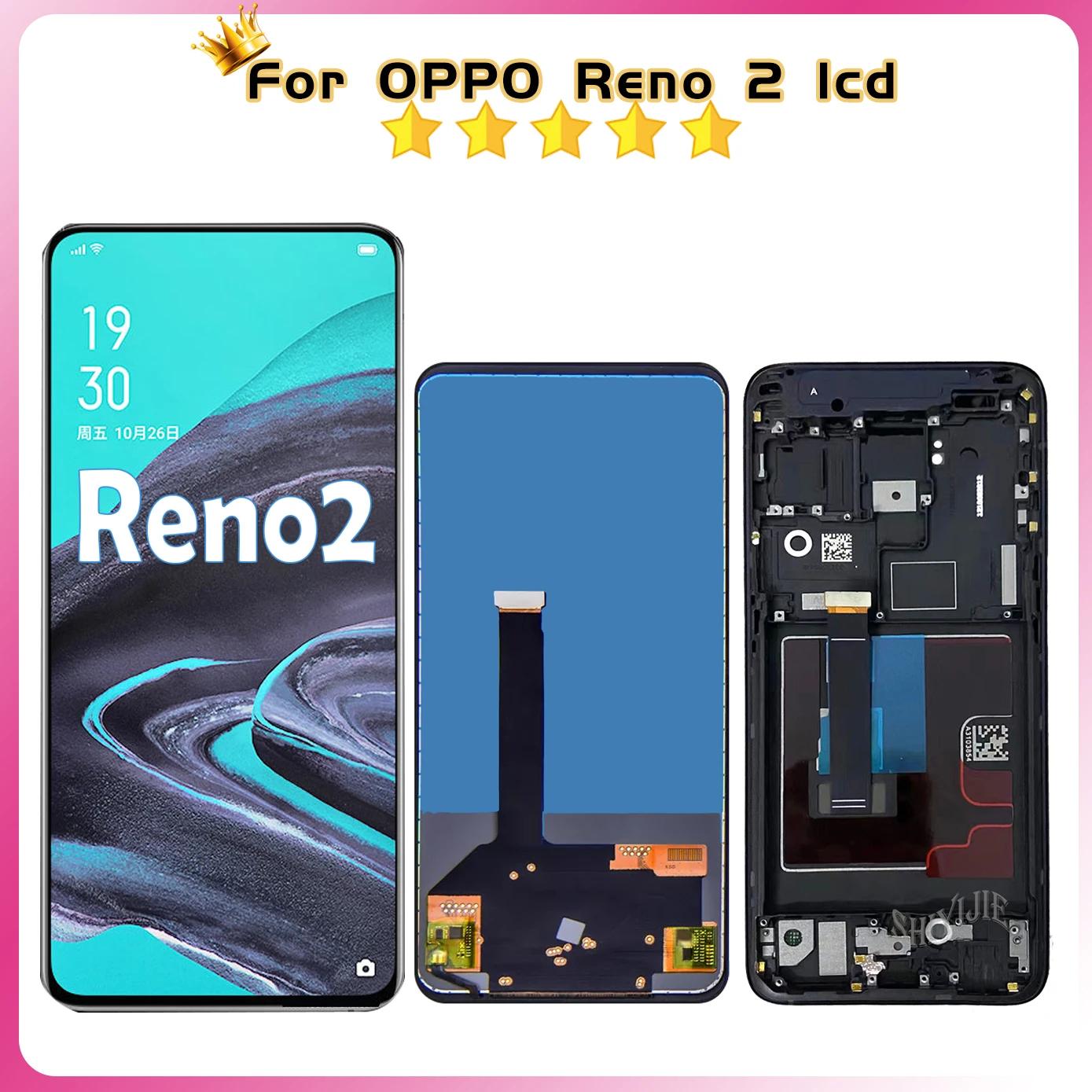 LCD Screen Digitizer Assembly For Oppo Reno2 PCKM70, PCKT00, PCKM00, CPH1907 Display Touch  For Reno 2 LCD High quality