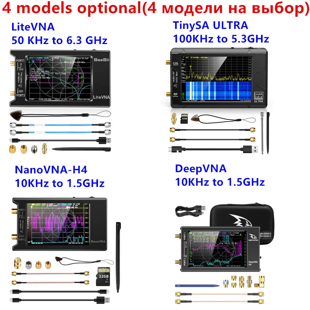 Analizador de antena de red vectorial NanoVNA mejorado, medida de 4 \