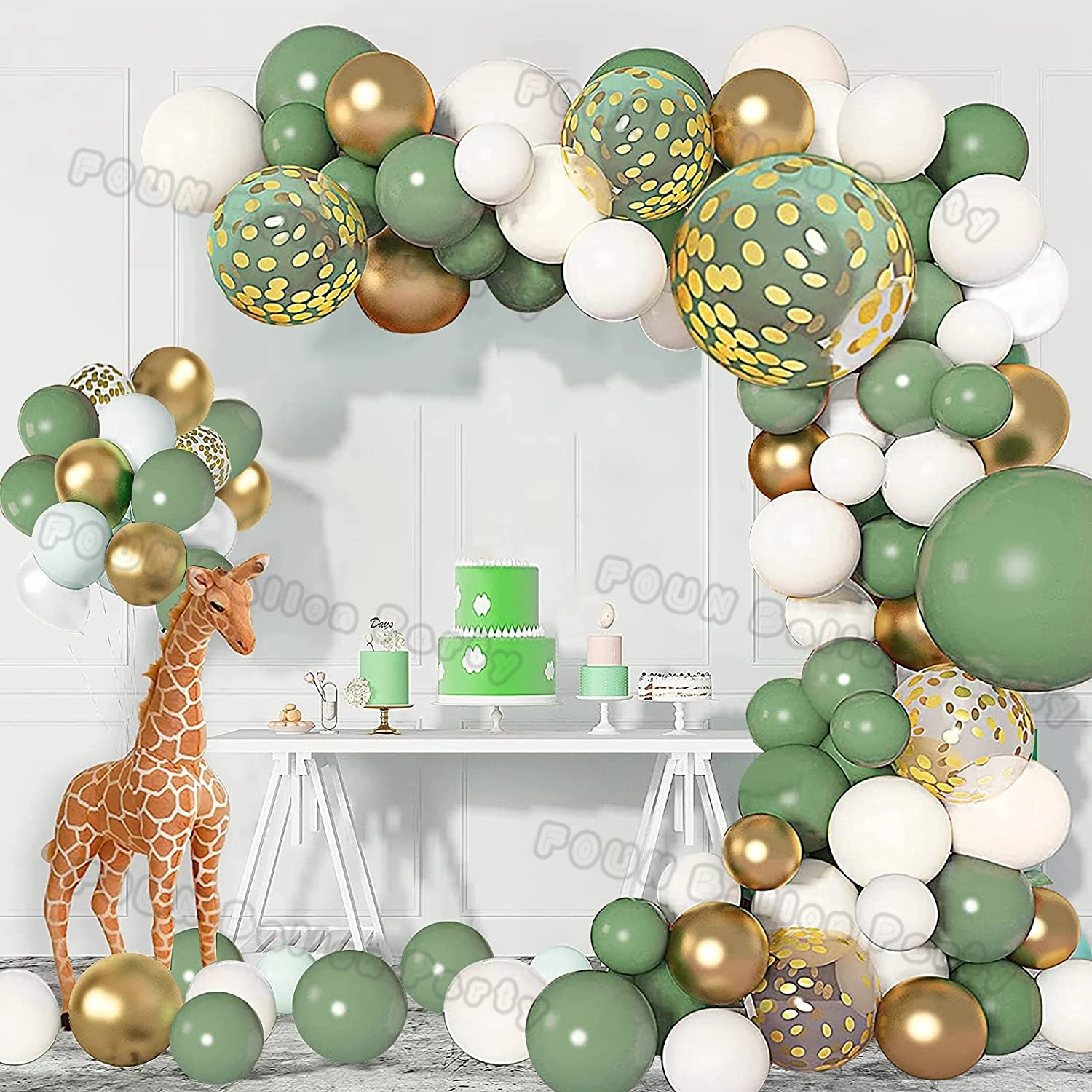 Avocado Green Balloon Garland Arch Kit Wedding Baloon Birthday Party Decoration Kid Baby Shower Jungle Safari Party Latex Ballon