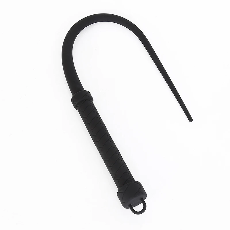 Black 63CM Genuine Silicone Horse Whips Equestrian Training Tools Submissive Riding Horse Whip Horse Racing Whipping Props