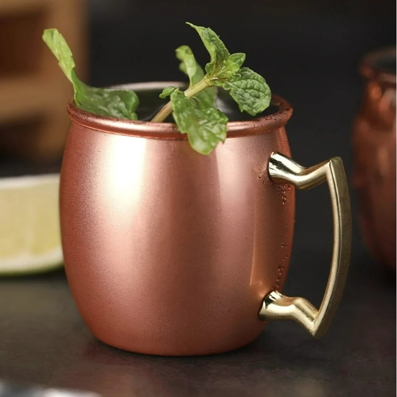 1/2/4Pcs 2oz Mini Moscow Mule Mug Stainless Steel Mugs Hammered Copper Plated Beer Cup Mug Bar Drinkware Accessories