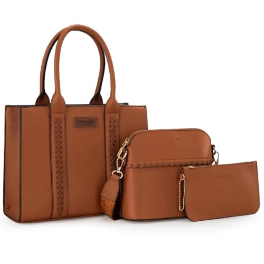 

Wrangler 3Pcs Purses for Women Tote Bag Crossbody Handbag Sets with Strap